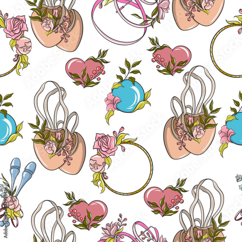 rhythmic gymnastics seamless pattern