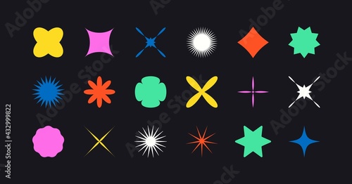 Geometric brutalist shapes. New modern elements swiss style, abstract bold minimalist design. Vector illustration