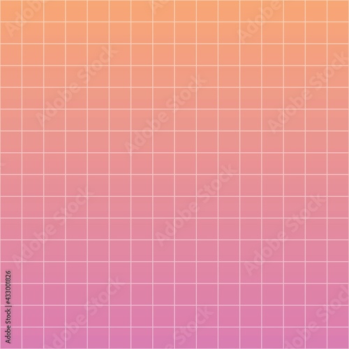 Squares. Grid. Gradient. Bright pink and peachy colors. Beautiful minimalistic aesthetic. Extremely high quality image. Spring vibes. Vector.