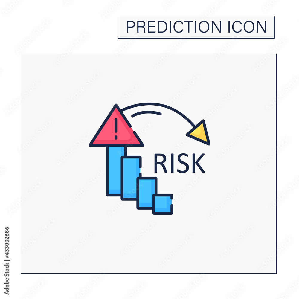 Vetor de Reducing risk color icon. Reducing failure rate. High quality ...