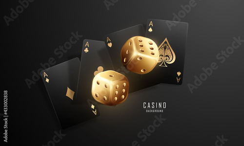 Playing card. Winning poker hand casino chips flying realistic tokens for gambling, cash for roulette or poker,