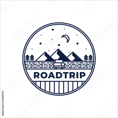 Roadtrip vintage theme logo template