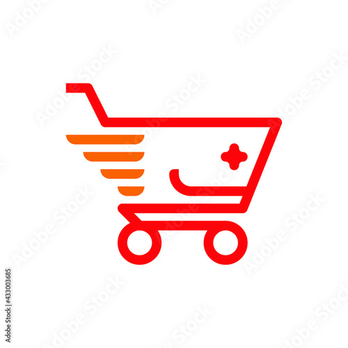 Shopping cart logo red color