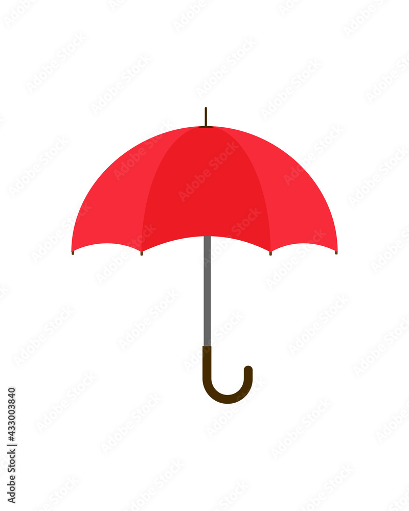 red open umbrella isolated on white background, close up, flat design vector illustration red open umbrella isolated on white background, close up, flat design vector illustration