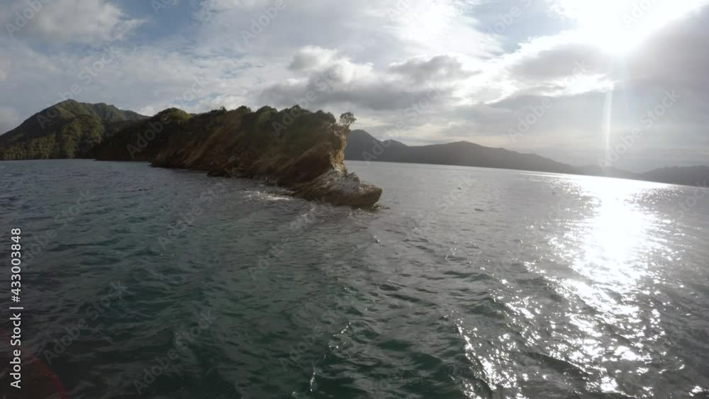 A colony of Spotted Shags sitting on a rock. Marlborough Sounds, New Zealand. A colony of Spotted Shags sitting on a rock. Marlborough Sounds, New Zealand.