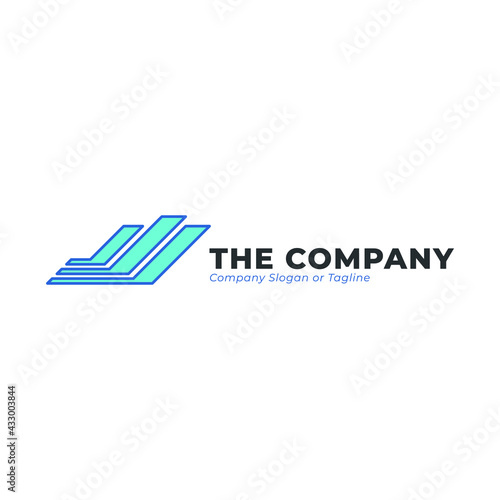 Logo template vector with wing theme and light blue color