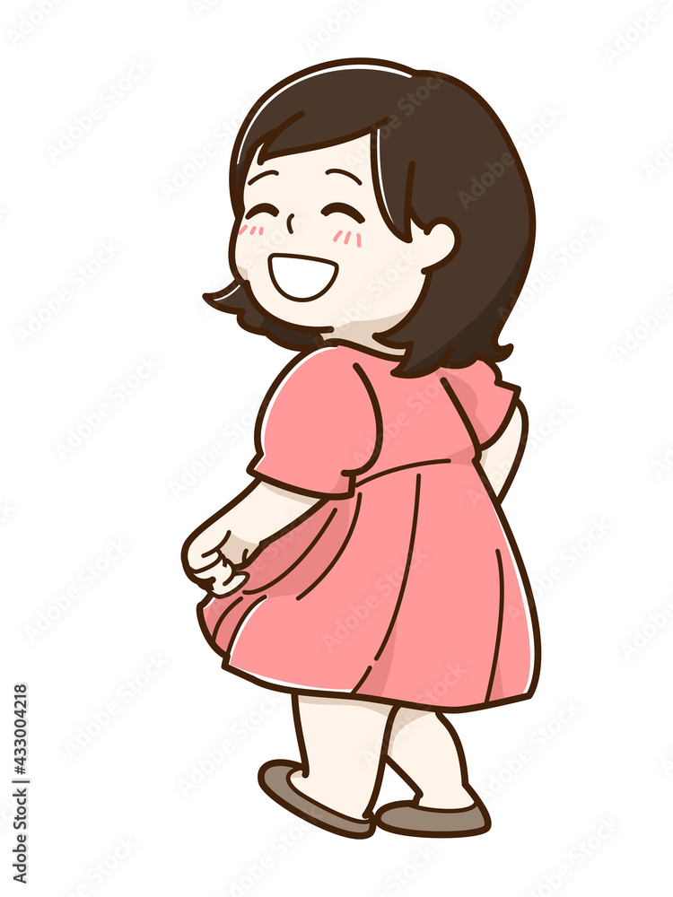 ふくよかな女性が笑顔で振り返っているイラスト ワンピース
ふくよかな女性が笑顔で振り返っているイラスト ワンピース