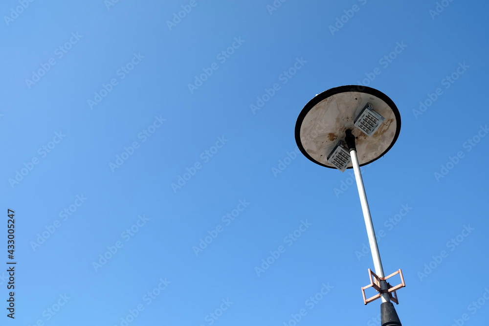 LED Spotlight Pole with Blue Sky Background. LED Spotlight Pole with Blue Sky Background.