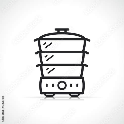 double boiler steamer line icon