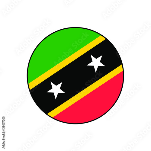 Free Download Saint Kitts and Nevis Circle Flag Vector Icon Button for North American Island Concepts.  - GFXLoad