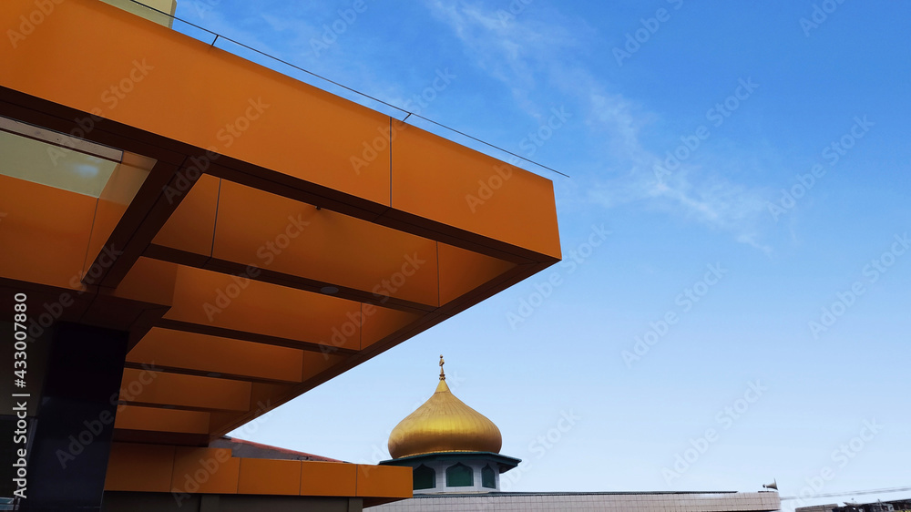 Golden mosque dome and building Golden mosque dome and building