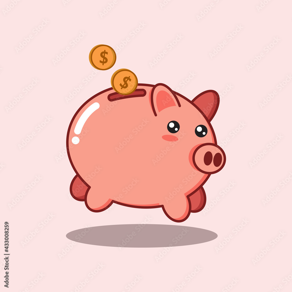 Fototapeta premium piggy bank cartoon icon illustrator