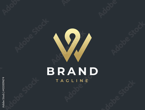 Letter W logo template. Modern elegant logotype. 