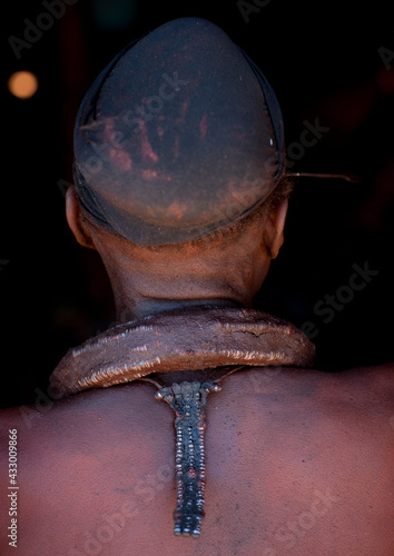Muhimba Man Wearing A Fala Necklace, Village Of Elola, Angola photo