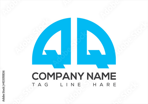 Initial letters QQ monogram logo looks a lot like half circle shape. Tow Initial letters have been created with a half circle shape. You can use it for any type of company or for personal business.