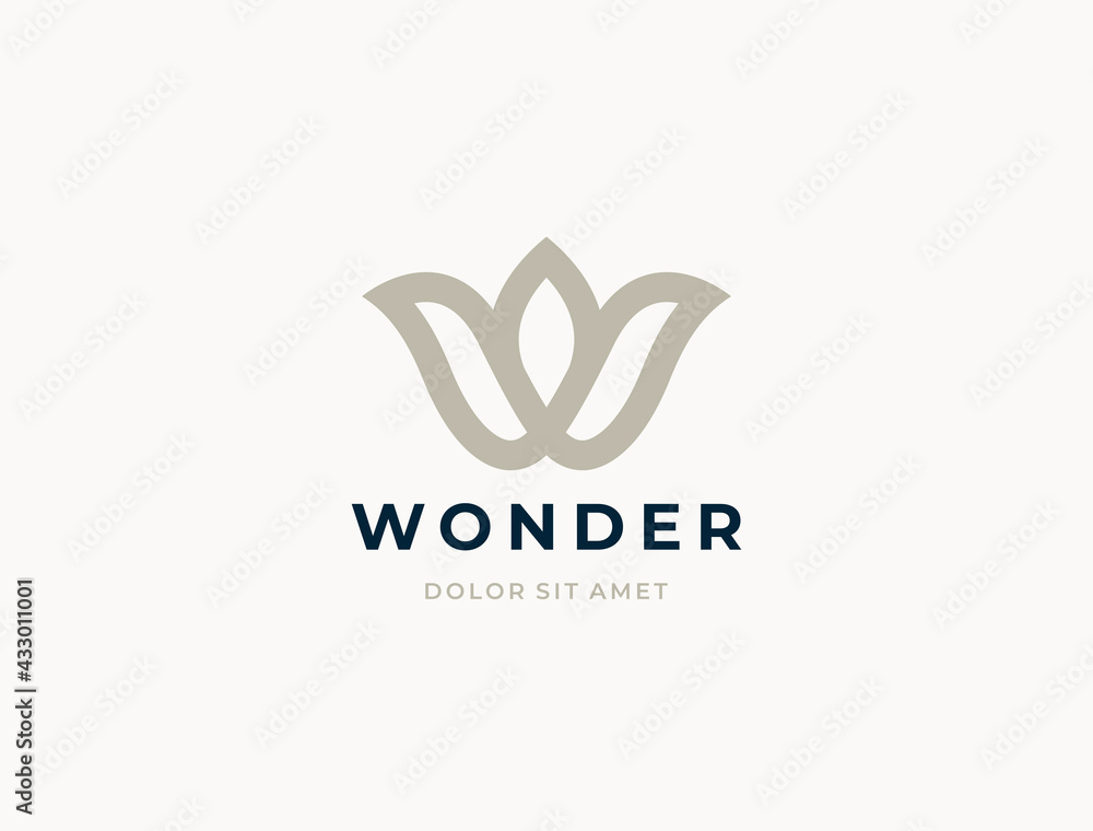 Letter W logo template. Modern elegant logotype. 
