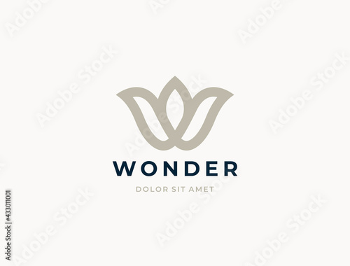 Letter W logo template. Modern elegant logotype. 
