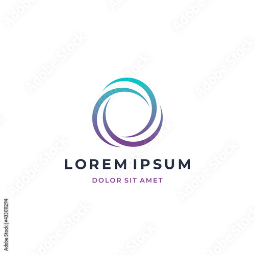 Abstract circle logo. Creative dynamic round logotype. Connection symbol.
