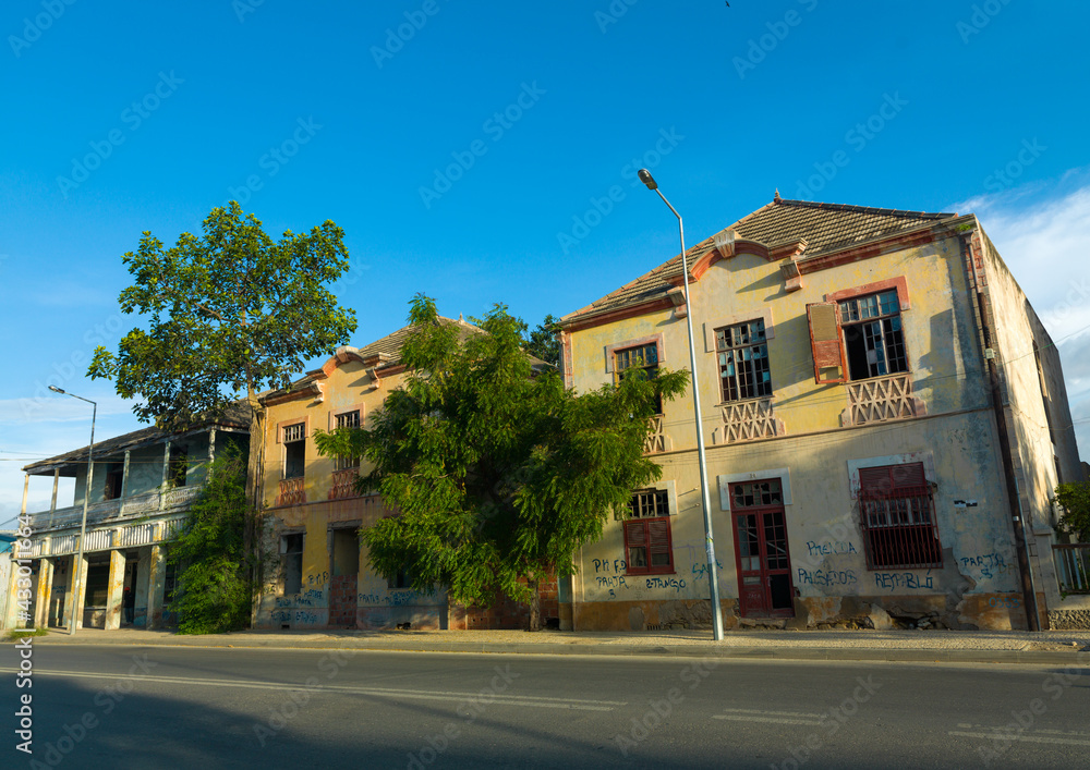 Old portuguese colonial houses, Benguela Province, Lobito, Angola Old portuguese colonial houses, Benguela Province, Lobito, Angola