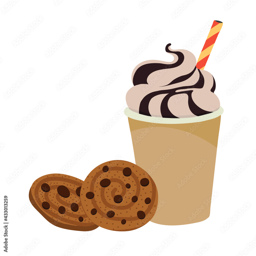 Fototapeta premium Paper cup. Cookies. 