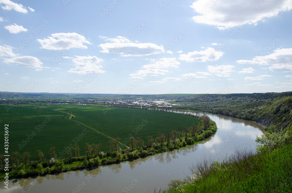 Panorama view of Dnister canyon, Ukraine