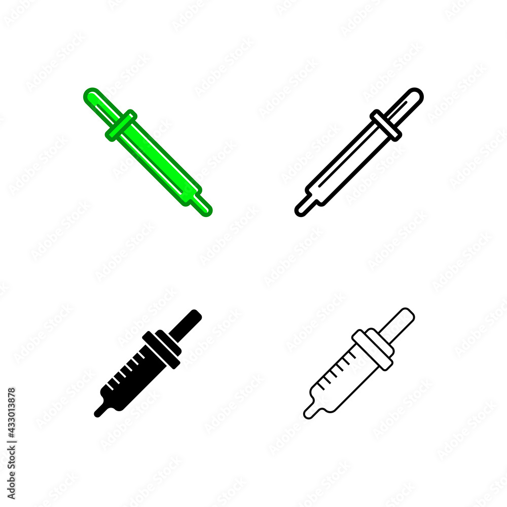 Dropper pipette icon set Dropper pipette icon set