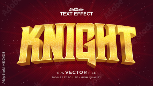 Editable text style effect - Knight text style theme