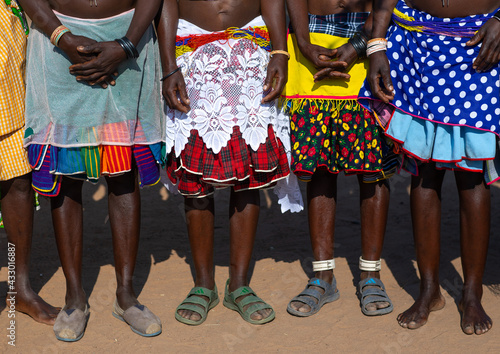 Mudimba tribe women traditional clothing, Cunene Province, Cahama, Angola photo