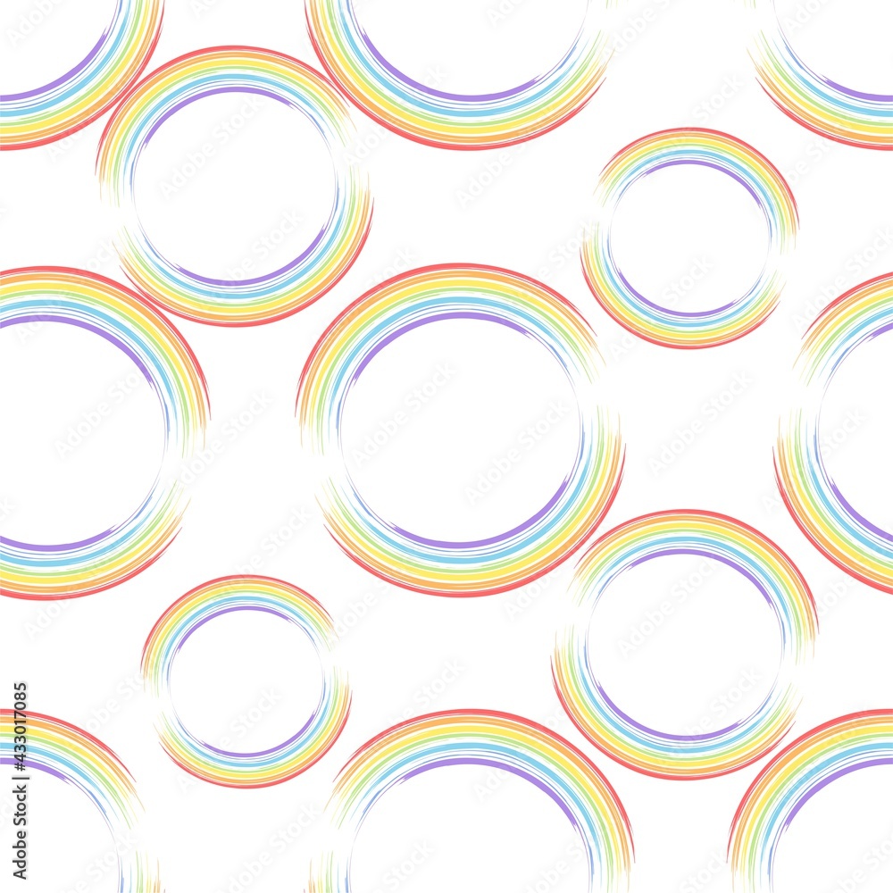 Obraz premium Rainbow circles Pattern for fabrics. Oriental motifs. Ethnic pattern. Seamless background.