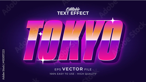 Editable text style effect - Tokyo Tech Retro text style theme
