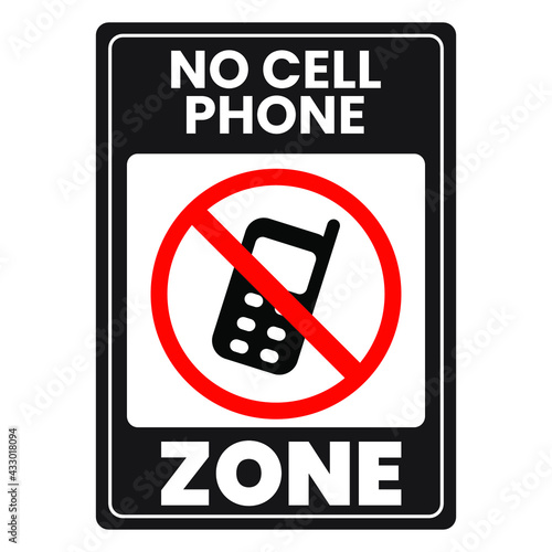 No Cell Phone Zone Sign. Eps10 vector illustration.