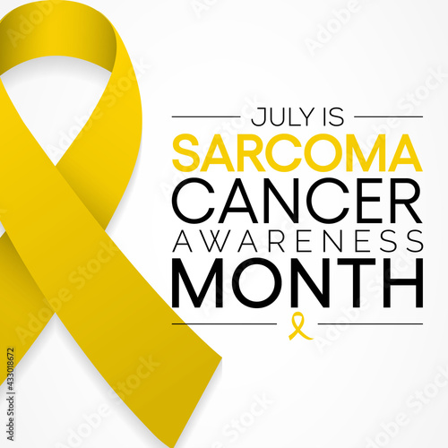 Sarcoma cancer
awareness month is observed every year in July, it is a type of cancer that begins in bone or in the soft tissues of the body, including cartilage, fat, muscle. Vector illustration.