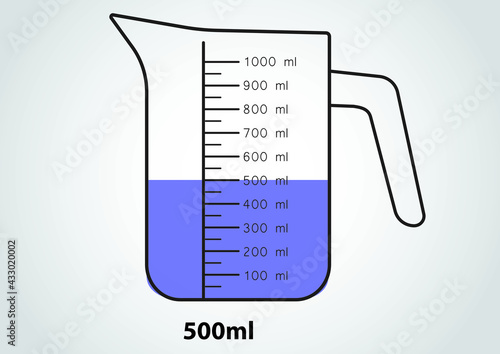 Glass beaker in isolated back ground
