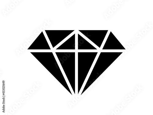 diamonds in a flat style. Abstract black diamond icons. Linear outline sign. Vector icon logo design diamonds.