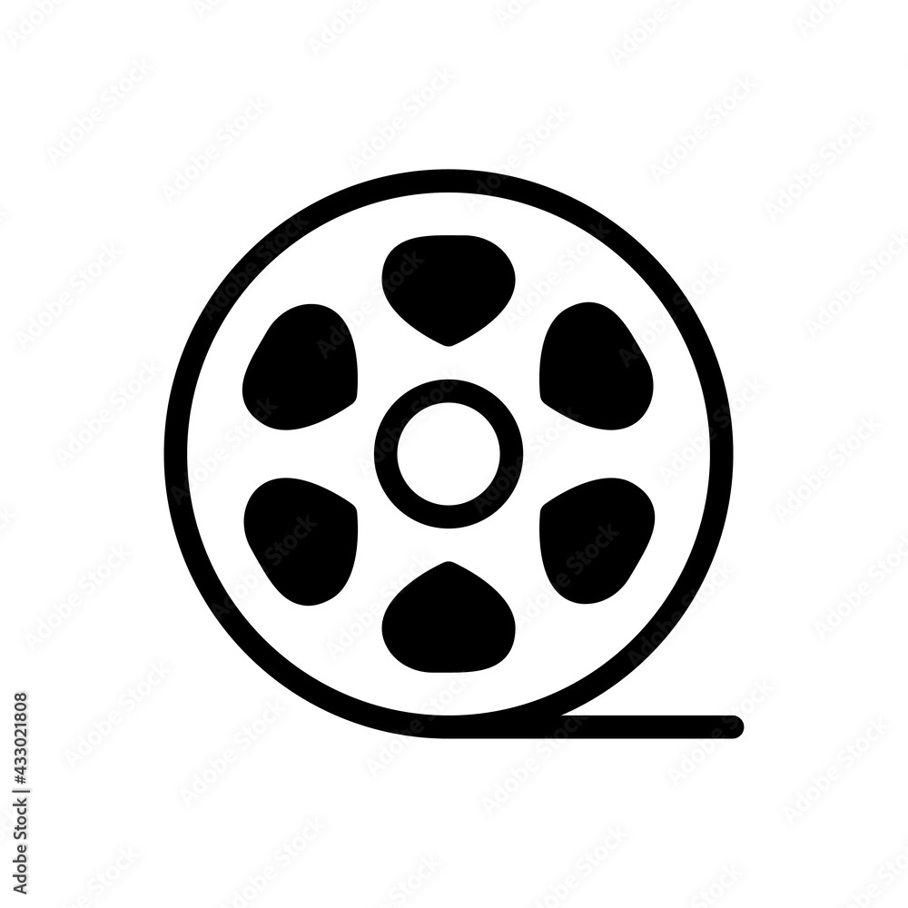 Film Reel Vector Solid Icon. EPS 10 File 