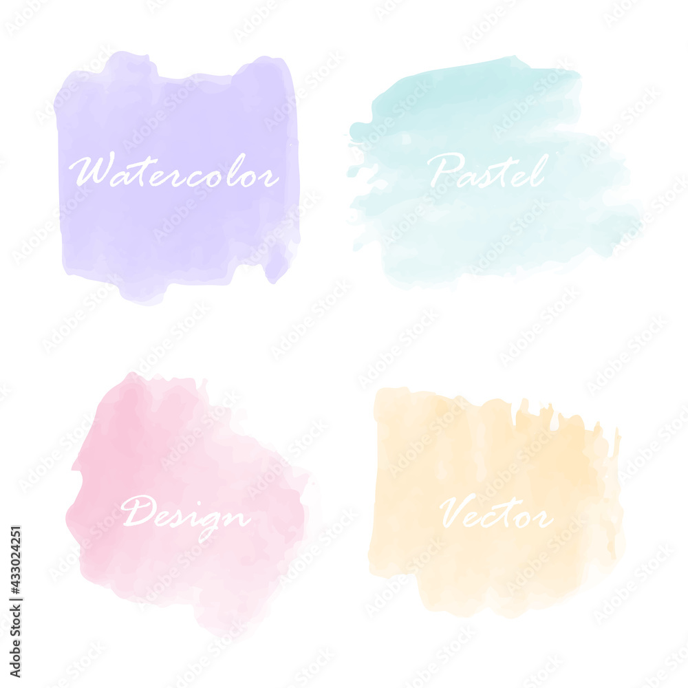 Set Pastel Watercolor Vector Background