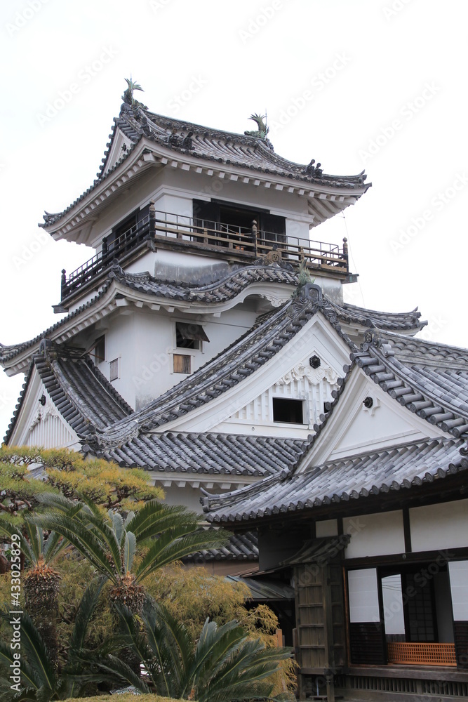 Naklejka premium 高知城 本丸から見た天守閣