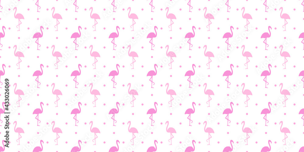 Seamless dotted background with flamingos. Print for polygraphy, shirts and textiles. Abstract texture. Colorful illustration Seamless dotted background with flamingos. Print for polygraphy, shirts and textiles. Abstract texture. Colorful illustration