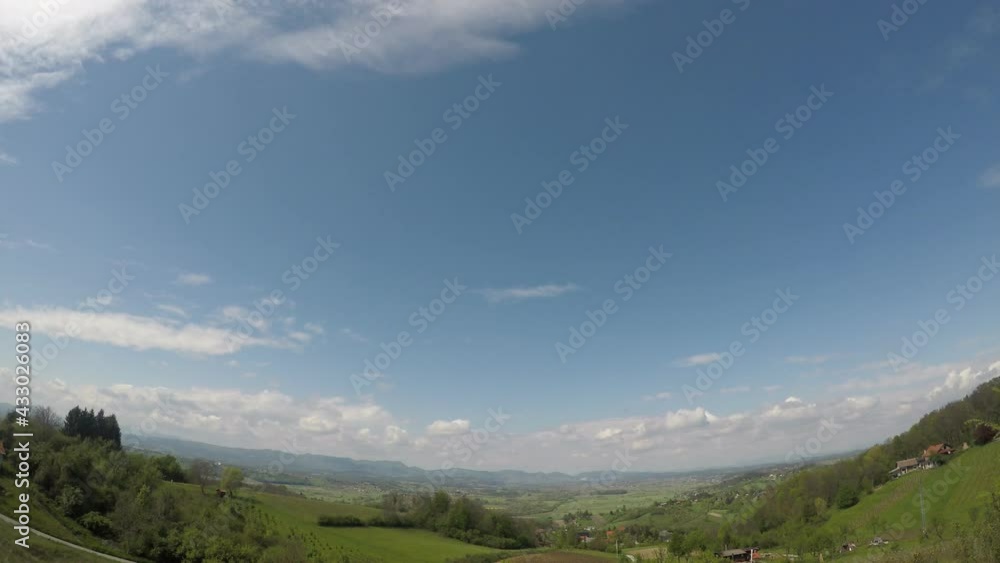 Time lapse of moving clouds, morning, north Croatia, wide angle Time lapse of moving clouds, morning, north Croatia, wide angle