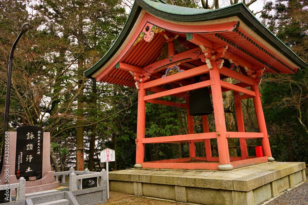 Bell of Amida-do at Daikodo Hall, Enryakuji Temple (Mount Hieizan) Toudou in Shiga prefecture, Japan - 比叡山 延暦寺 東塔 阿弥陀堂の鐘楼 Bell of Amida-do at Daikodo Hall, Enryakuji Temple (Mount Hieizan) Toudou in Shiga prefecture, Japan - 比叡山 延暦寺 東塔 阿弥陀堂の鐘楼
