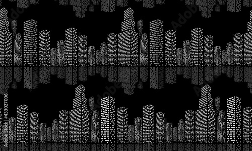 The seamless background with a night city.