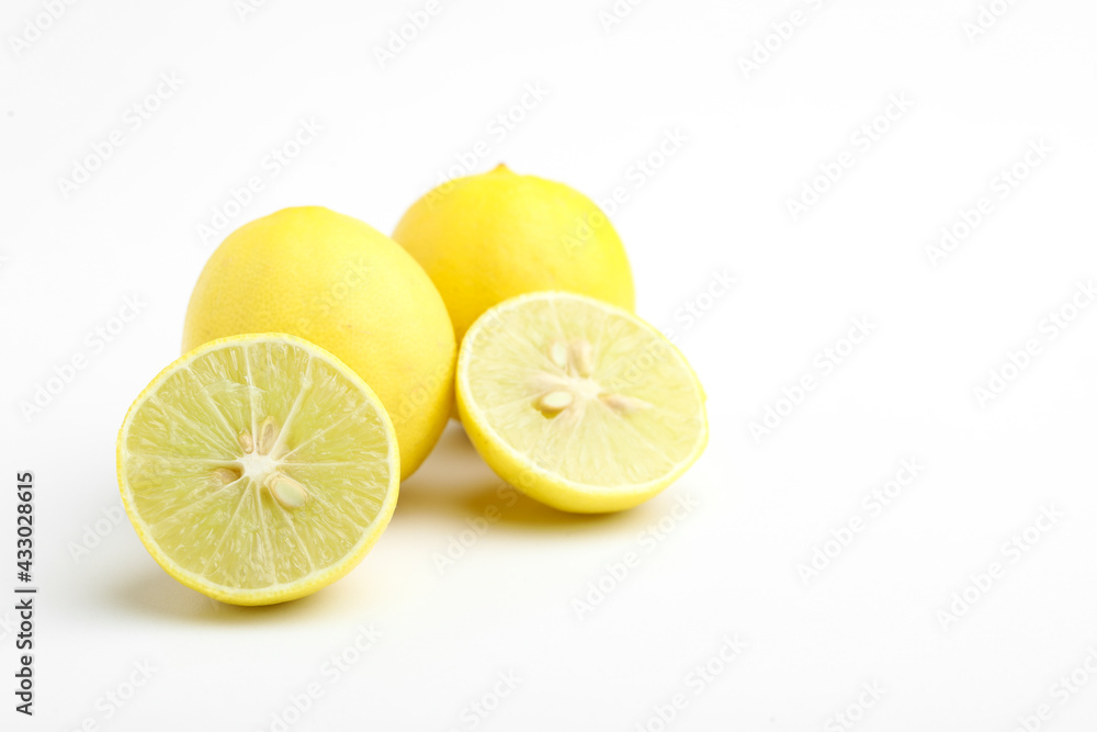 Fresh Yellow lemon on white background Fresh Yellow lemon on white background