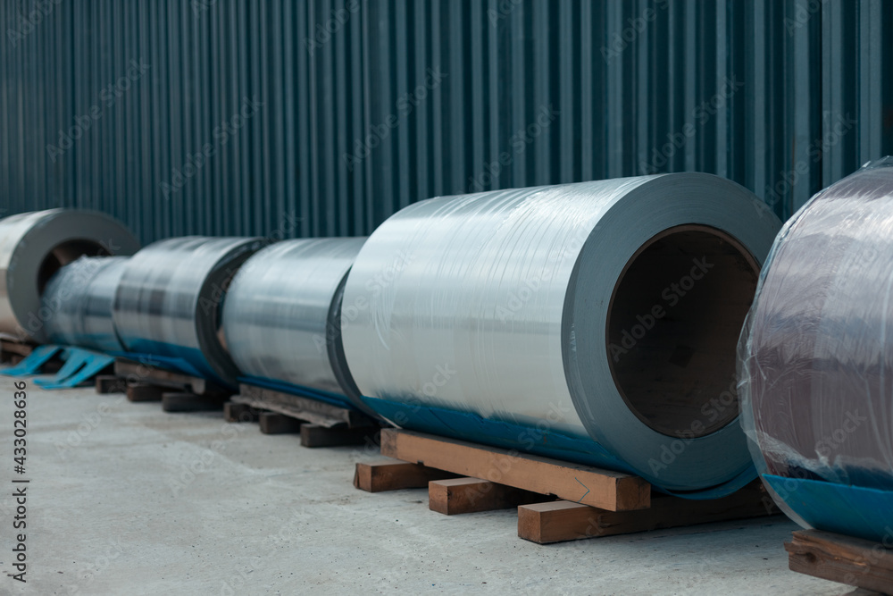 rolled metal profile at warehouse, industrial manufacture rolled metal profile at warehouse, industrial manufacture