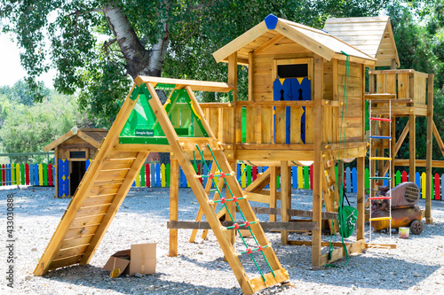 Fotografie empty exterior park jungle gym for kids