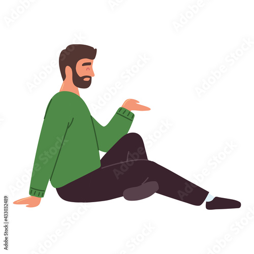 bearded man character