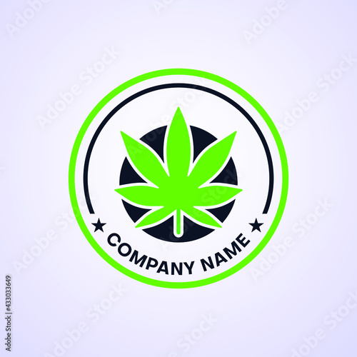 Green cannabis (marijuana) hemp leaf । Cannabis Symbol 