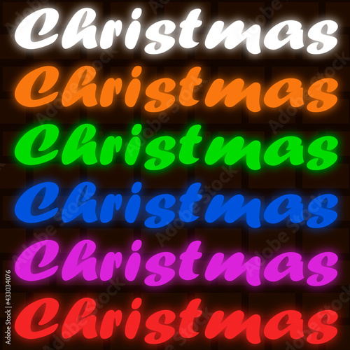 neon, lettering, Christmas, new year