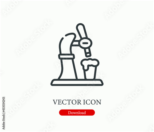 Beer tap vector icon.  Editable stroke. Symbol in Line Art Style for Design, Presentation, Website or Apps Elements, Logo. Pixel vector graphics - Vector