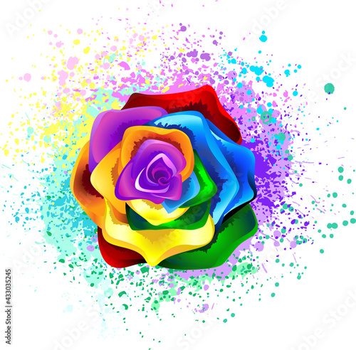 Colorful rainbow rose