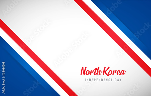 Happy national day of North Korea with Creative North Korea national country flag greeting background